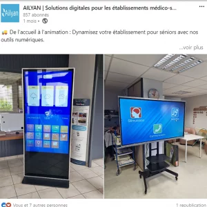Publication LinkedIn de tablettes tactile